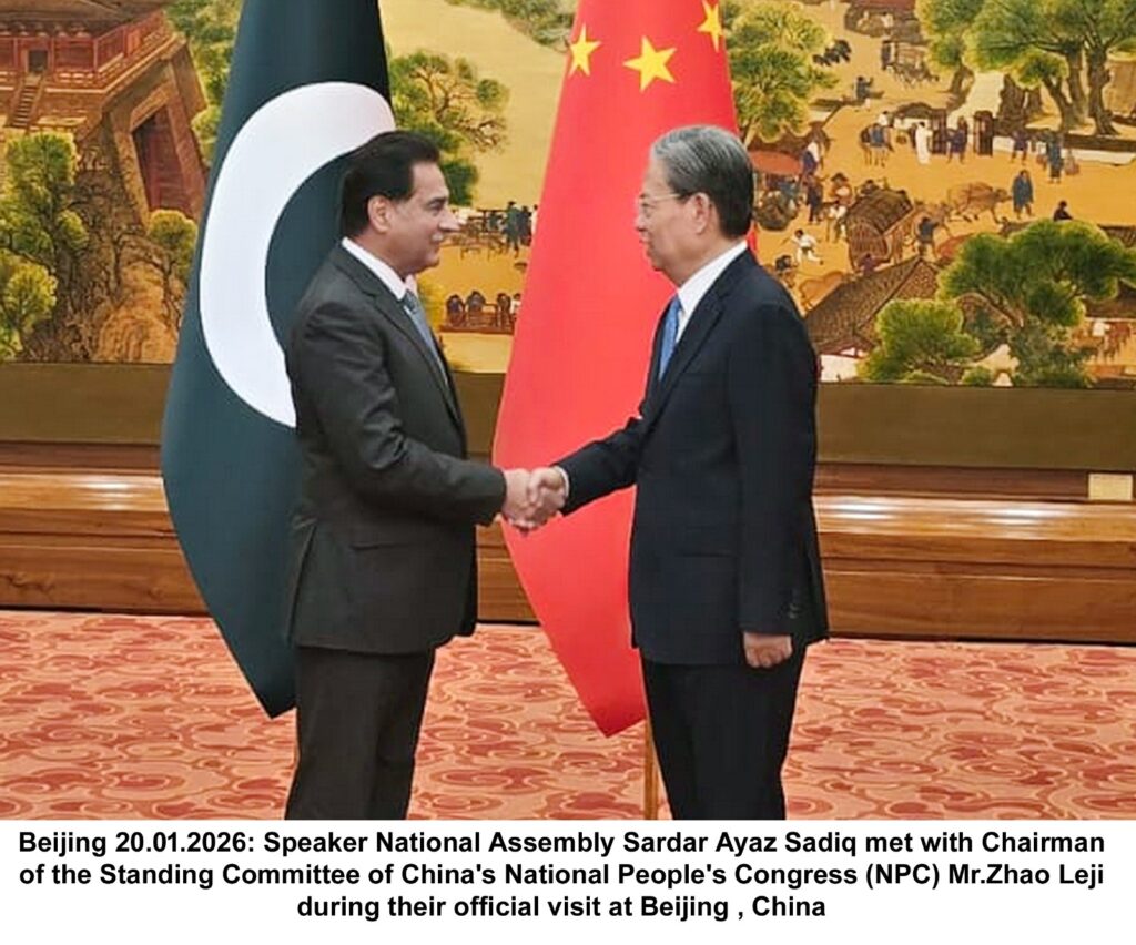 NA Speaker Ayaz Sadiq Meets China’s Top Legislator, Reaffirms Strategic Partnership