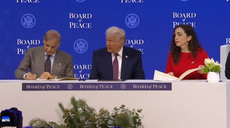 Pakistan Signs Board of Peace Charter in Support of Gaza Peace Plan