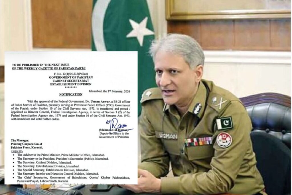 Dr. Usman Anwar Appointed Director General of FIA