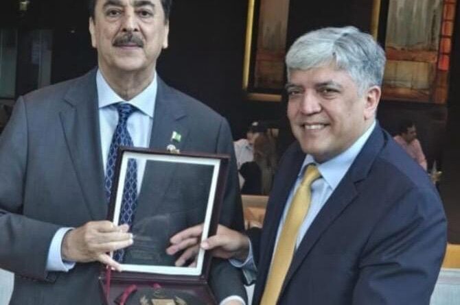 Pakistan Senate Chairman, Ambassador Review Bilateral Ties in Dubai