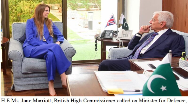 Khawaja Asif, Jane Marriott Hold Bilateral Security Talks